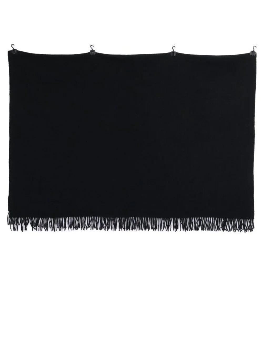 Hermes Cashmere 100 Logo Embroidery Fringe Large Scarf - Picture 3 of 7